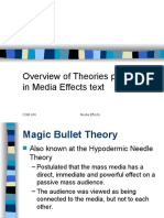 Overview of Theories Presented in Media Effects Text
