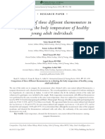 Comparison of Three Different Thermometers in Evaluating The Body Temperature of Healthy Young Adult Individuals