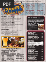 Topper's Menu