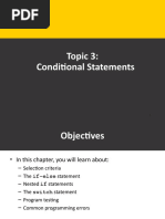 Week 4 - Conditional Statements