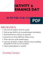 Creativity & Performance Day: Scoutik-Tak-Tak-Toe