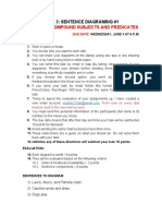 Simple and Compound Subjects and Predicates: Task 3: Sentence Diagraming #1