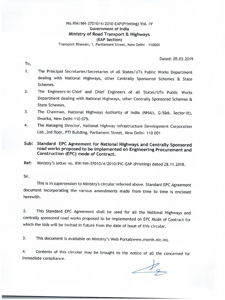 Revised EPC Model Doc - NHAI PDF | PDF | Security Interest | Indemnity