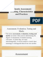 Authentic Assessment: Meaning, Characteristics and Practices