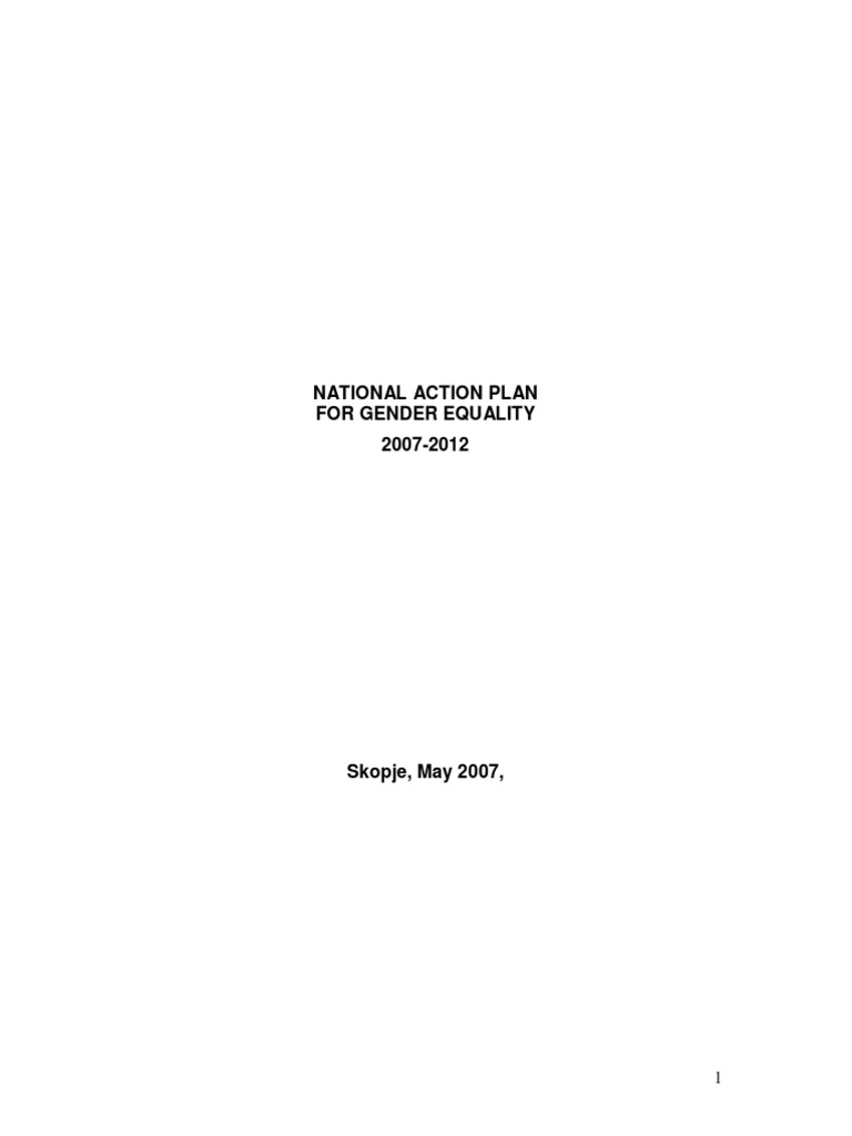 Nation Action Plan On Gender Equality 2007-2012 - en PDF | PDF | Gender ...
