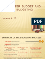 The Master Budget and Flexible Budgeting: Lecture # 17