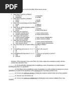 In Simplifying Expression 6 + 5 X 3 - 7 What Is The Answer?