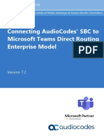 Connecting Audiocodes SBC To Microsoft Teams Direct Routing Enterprise Model Configuration Note