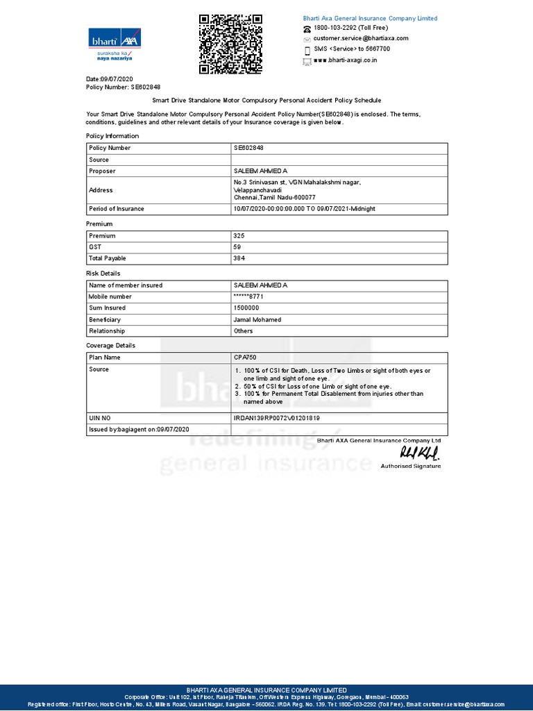 PolicyDocument 313950846 | PDF | Insurance | Risk