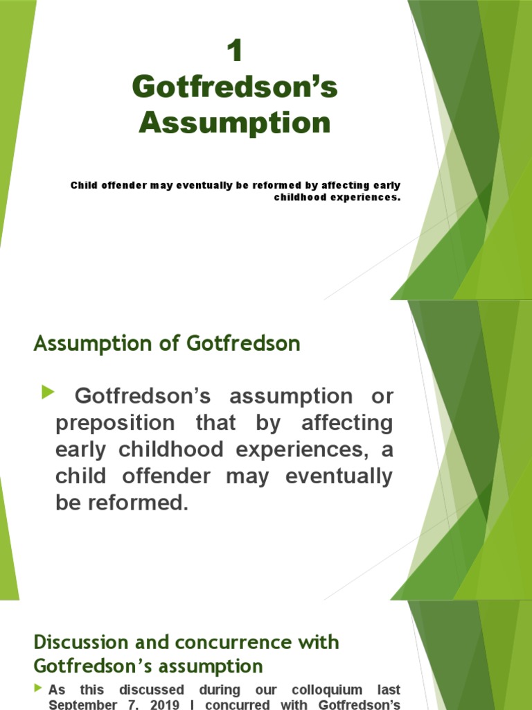 Gotfredson's Assumption + Proposed Amendment PDF Juvenile