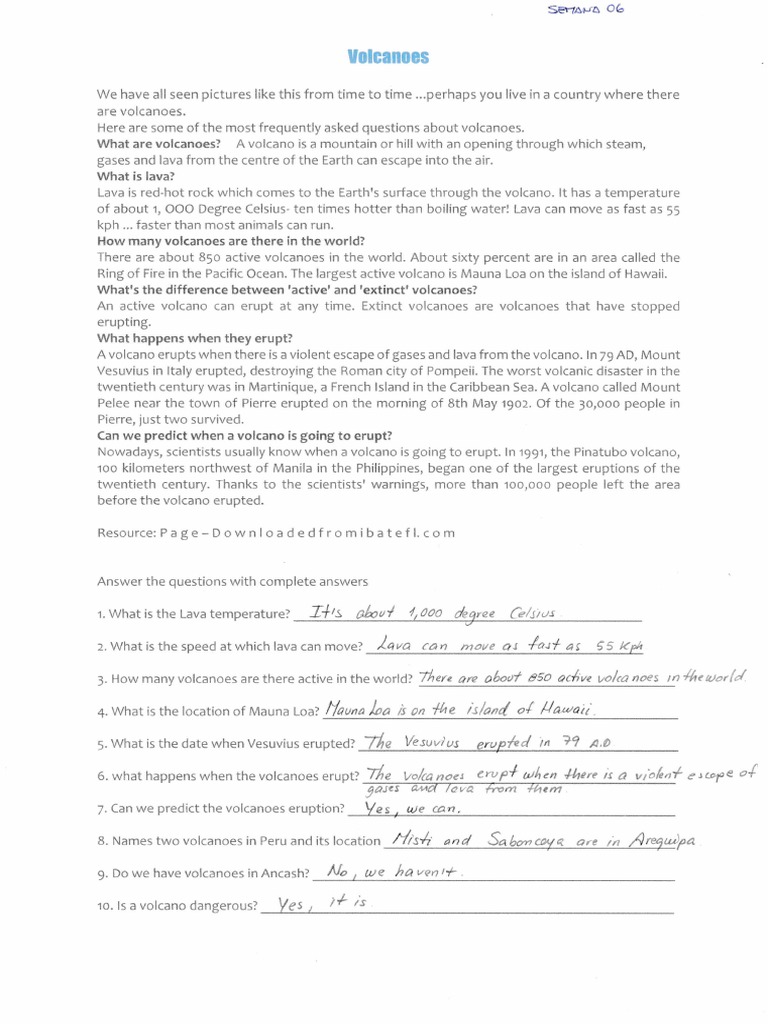 Semana 06 Tarea Download Free Pdf Volcano Lava