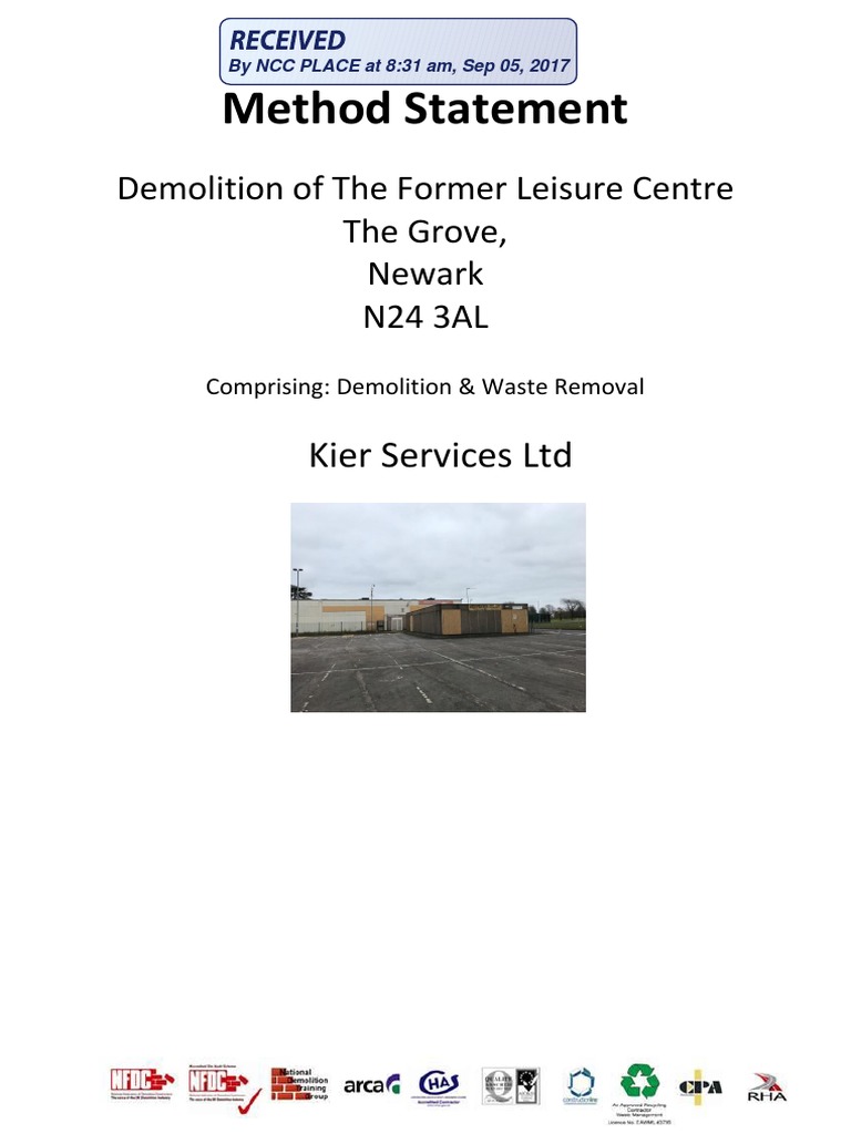 Demolition Method Statement for Grove Centre | PDF | Occupational ...