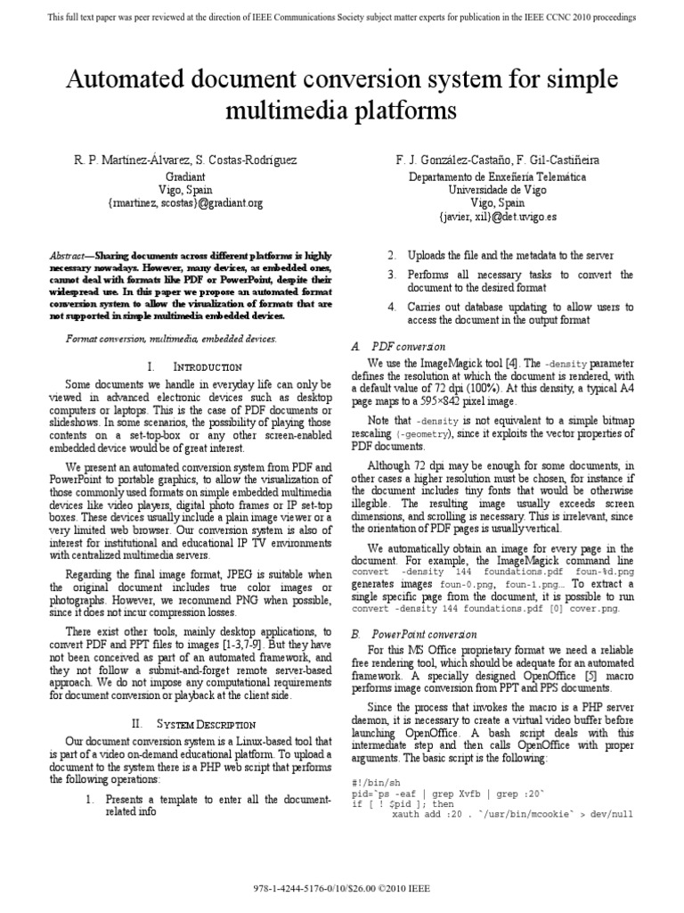 Automated Document Conversion System For Simple Multimedia Platforms ...