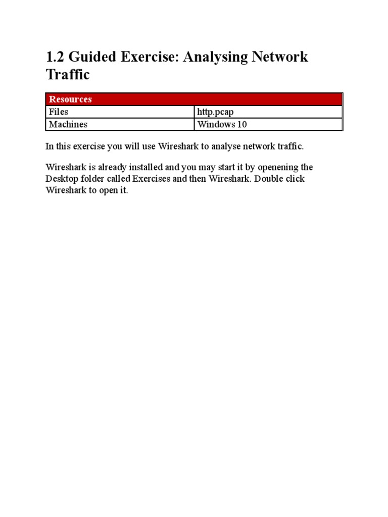 1.2 Guided Exercise: Analysing Network Traffic: Resources | PDF