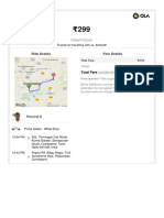 Ola ride receipt from Coimbatore airport to home