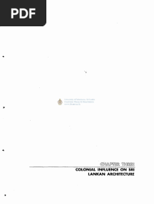 Colonial Influence On Srilankan Architecture PDF