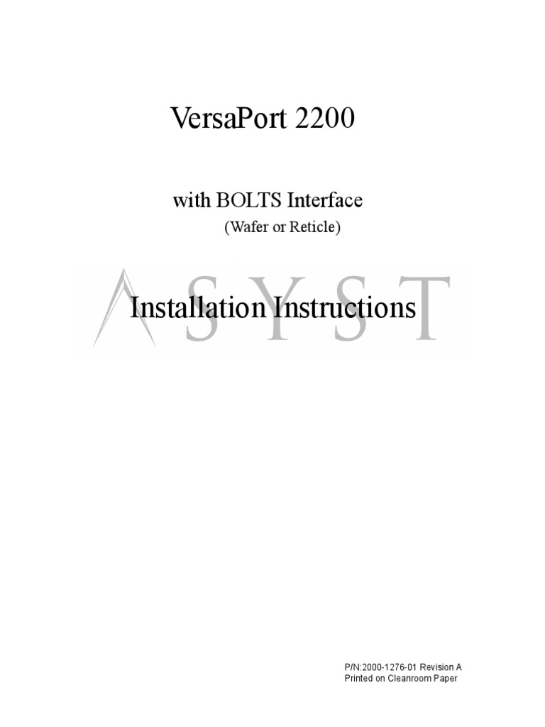 VersaPort 2200 Installation Guide | PDF | Laser