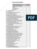 Checklist (SJML-IMPORT) : Steps of Import Process Status