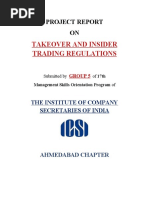 Takeover and Insider Trading Regulations: Project Report ON