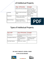 Types of Intellectual Property: Type of IP Type of Protection Example