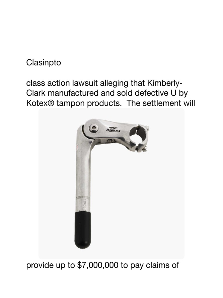 Clasinpto Class Action Lawsuit Alleging That KimberlyClark