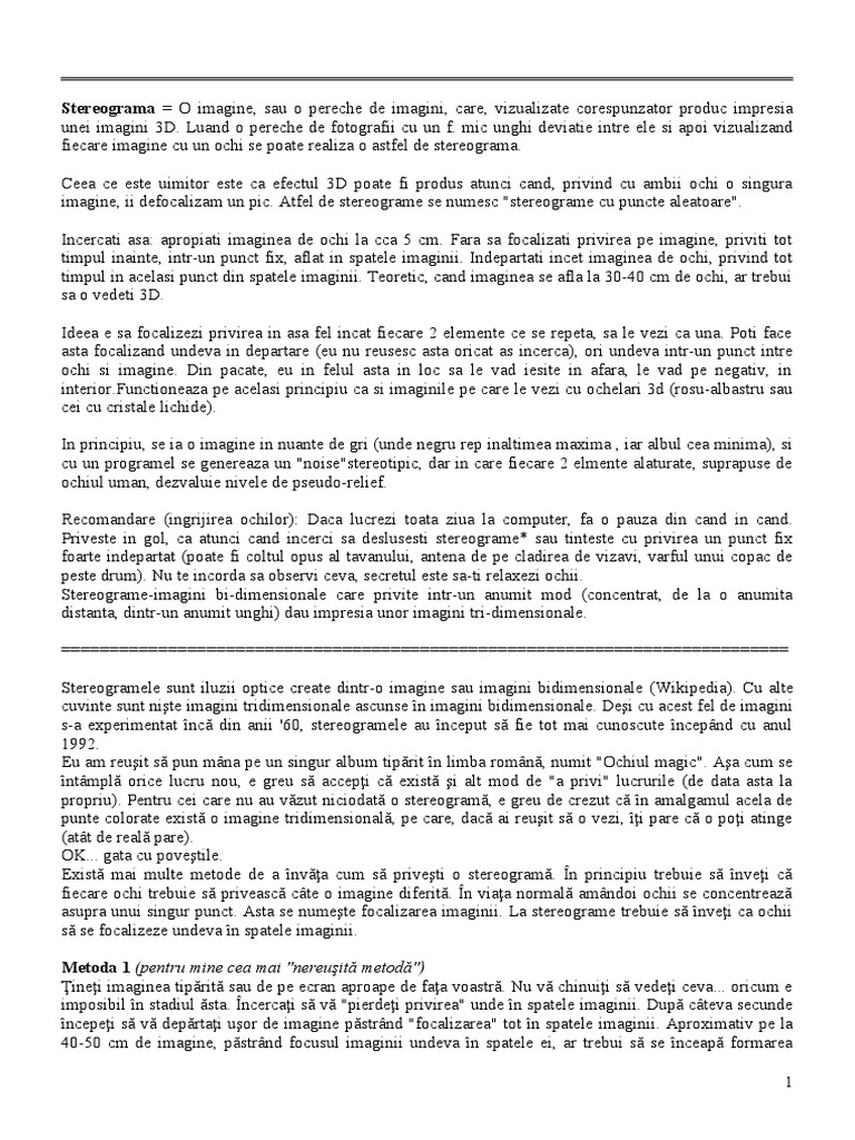 Stereograma | PDF