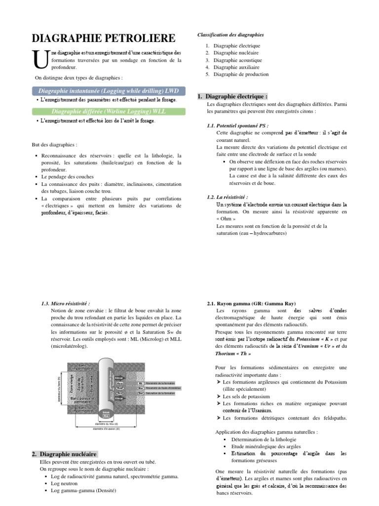Guide complet sur la diagraphie pétrolière | PDF | Forage | Radioactivité