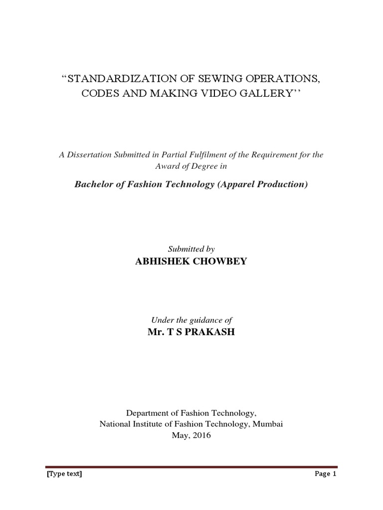 Standardizing Sewing Operations and Codes | PDF | Html | Sampling ...