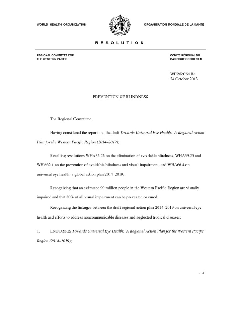 Resolution Plan For The Western Pacific Region (20142019) PDF