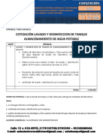 Cotización Lavado y Desinfeccion de Tanque PDF