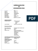 Curriculum Vitae OF Siphendulwe Poso: Personal Details