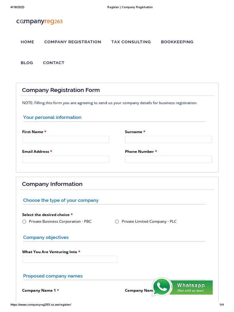 Register - Company Registration | PDF | Companies | Business