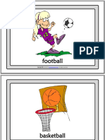 Sports Vocabulary Esl Printable Flashcards With Words For Kids