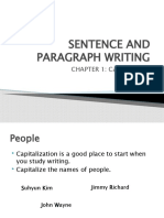 Sentence and Paragraph Writing: CHAPTER 1: Capitalization