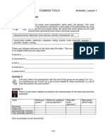 Tools. Student Activities PDF