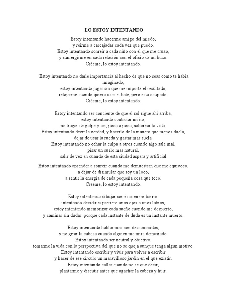 Lo Estoy Intentando | PDF | Relaciones personales, crianza y desarrollo  personal | Poesía, image size:768x1024