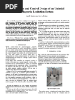 Simulation and Control Design of An Uniaxial Magnetic Levitation System