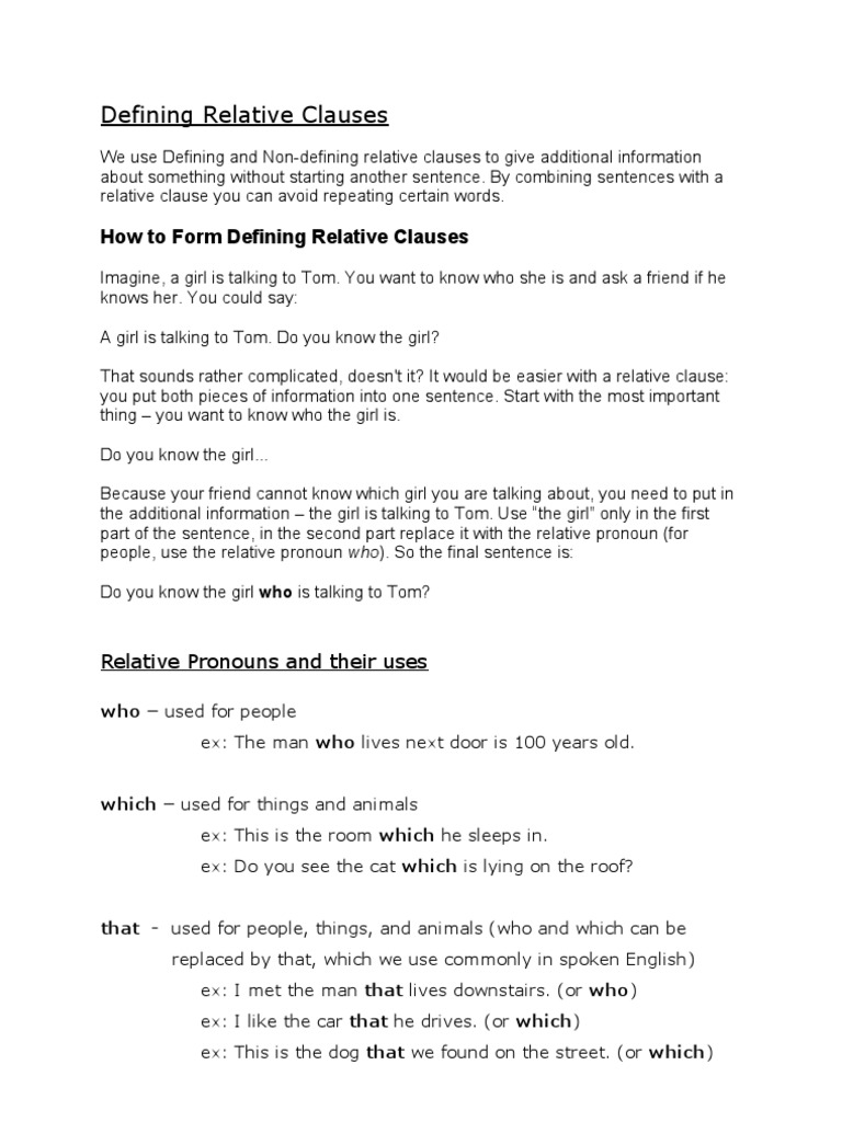 Mastering Relative Clauses | PDF | Pronoun | Noun