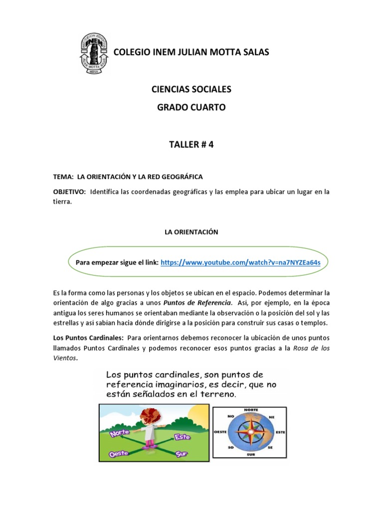 Taller #4 Sociales Grado 4 | PDF | Longitud | Tierra