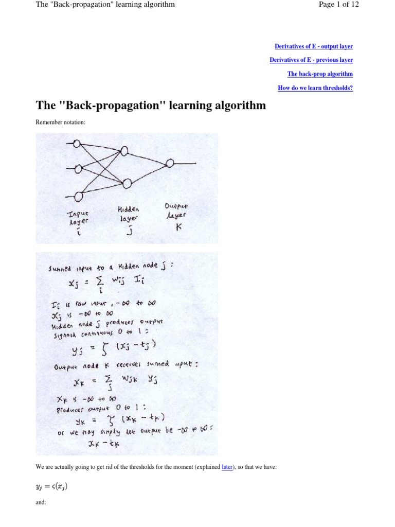 Back Propagation Al Go | PDF | Mathematical Optimization | Artificial ...