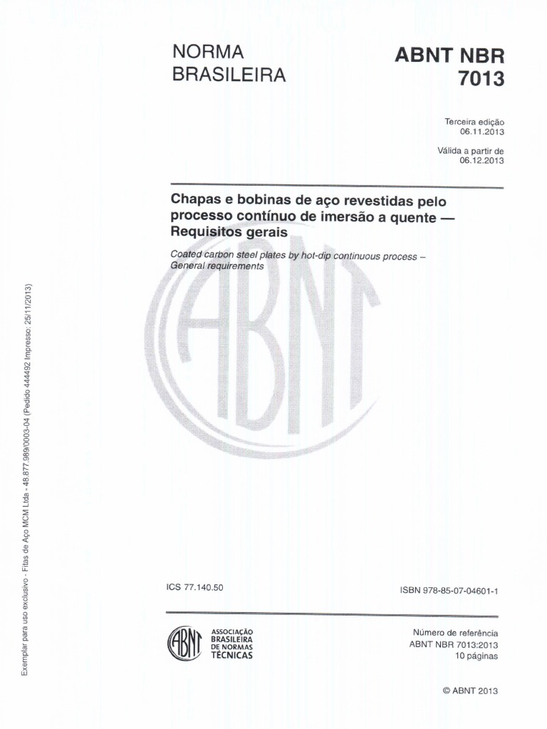 Abnt NBR 7013 - 2013 | PDF