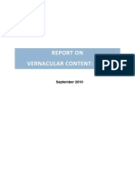 Report On Vernacular Content: 2009: September 2010