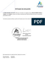 Certificado No Afiliacion Fonasa PDF