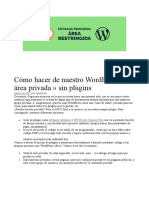 +++ WordPress un área privada » sin plugins