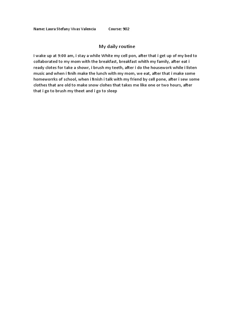 My Daily Routine | PDF | Language Arts & Discipline
