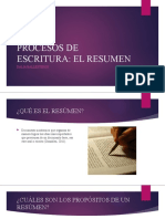 PROCESOS DE ESCRITURA. Resumen