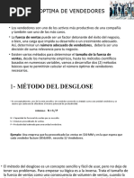 Cantidad Optima de Vendedores