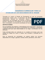 Estrategia Pedagógica Curricular para La Atención de Los Educandos en El Hogar