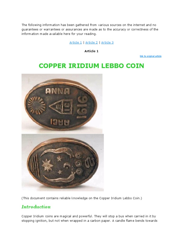 The Lebbo Coin Exists | PDF | Planets | Coins