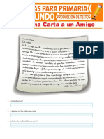 Lectura Una Carta A Un Amigo para Segundo Grado de Primaria